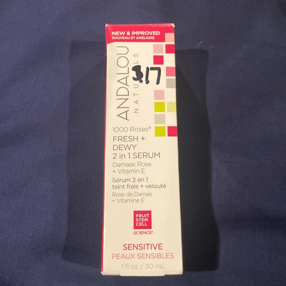 Andalou Naturals 1000 Roses Fresh + Dewy 2 in 1 Serum 1 Floz New